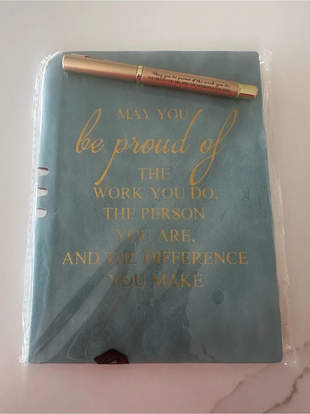 Leather Journal/Notebook with Matching Gold Pen